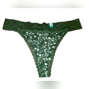 Maurices XL Olive And Floral Lace Thong, NWT